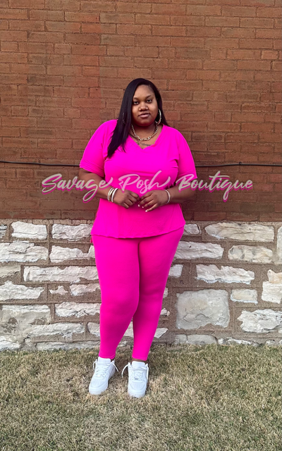 Catching Flights Set Neon Hot Pink (Curvy)