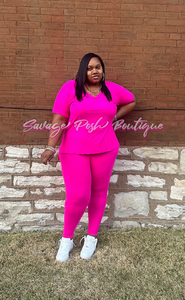 Catching Flights Set Neon Hot Pink (Curvy)