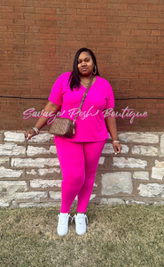 Catching Flights Set Neon Hot Pink (Curvy)